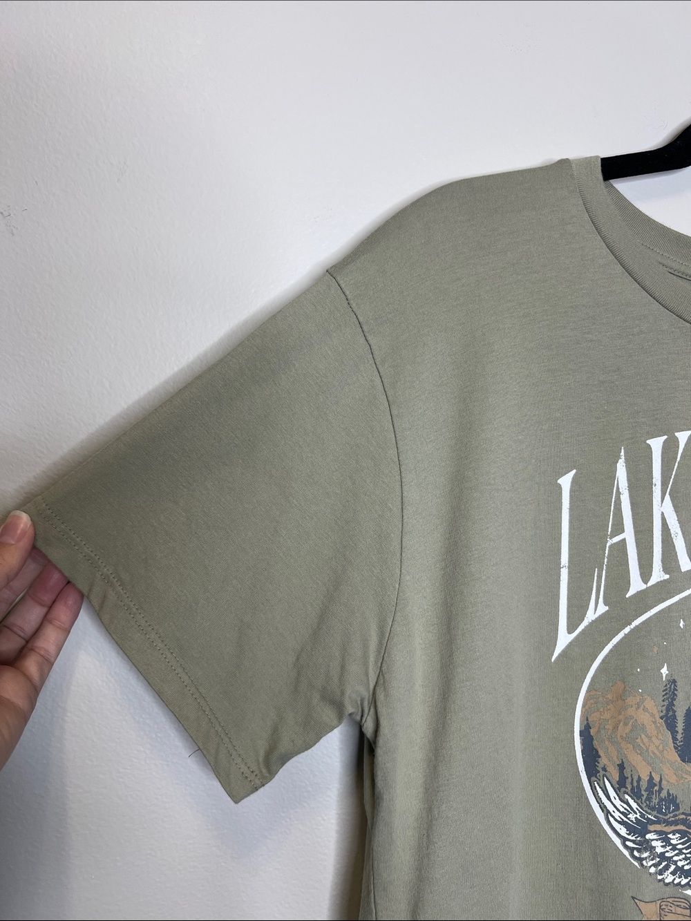 Lake Tahoe Soaring Eagle Sierra Nevada 100% Cotton Crop Top Tee size Large - Picture 4 of 8